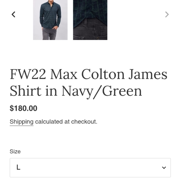 FW22 Max Colton James Shirt in Navy/Green Size L - Picture 3 of 12